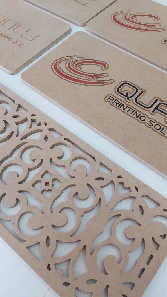 Samples of direct UV printing on wood and laser cutting — QLTY