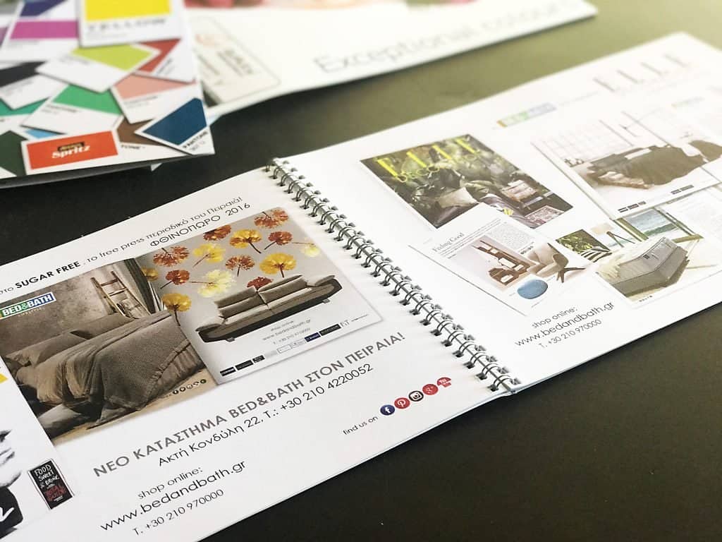 Spiral-bound furniture catalogue, digitally printed