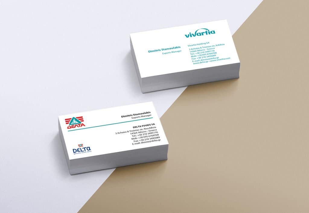 Digitally printed business cards on heavyweight paper