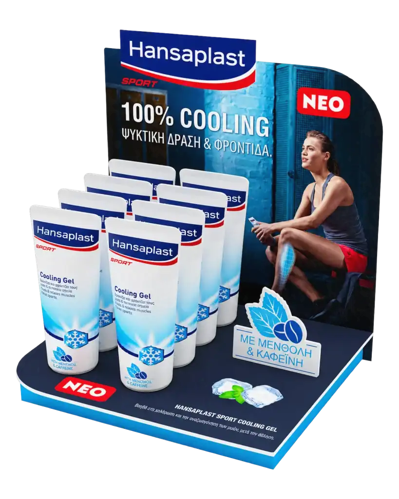 Hansaplast counter stand in art foam & forex for product display at the point of sale