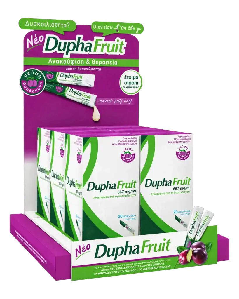 DuphaFruit counter stand in art foam & forex for product display at the point of sale