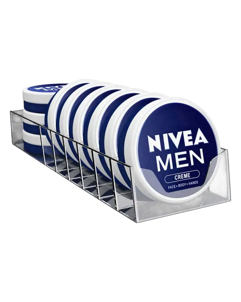 Nivea Men counter stand in plexiglass for product display at the point of sale