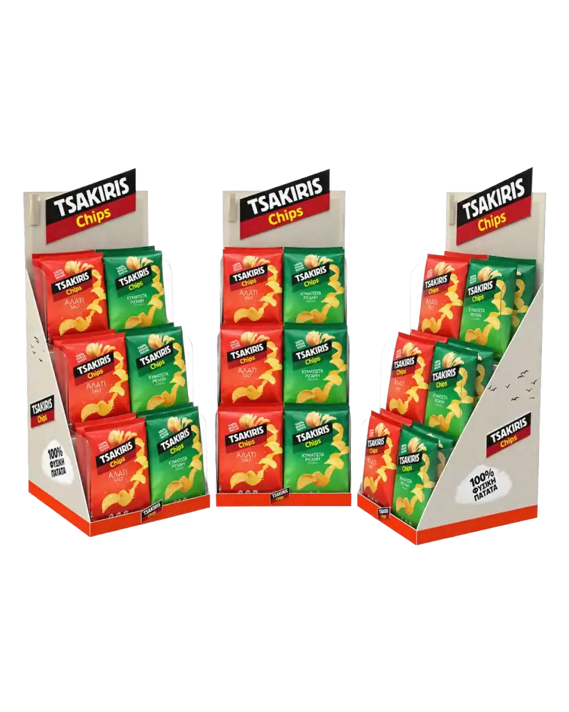 Tsakiris Chips counter stand in forex for product display at the point of sale