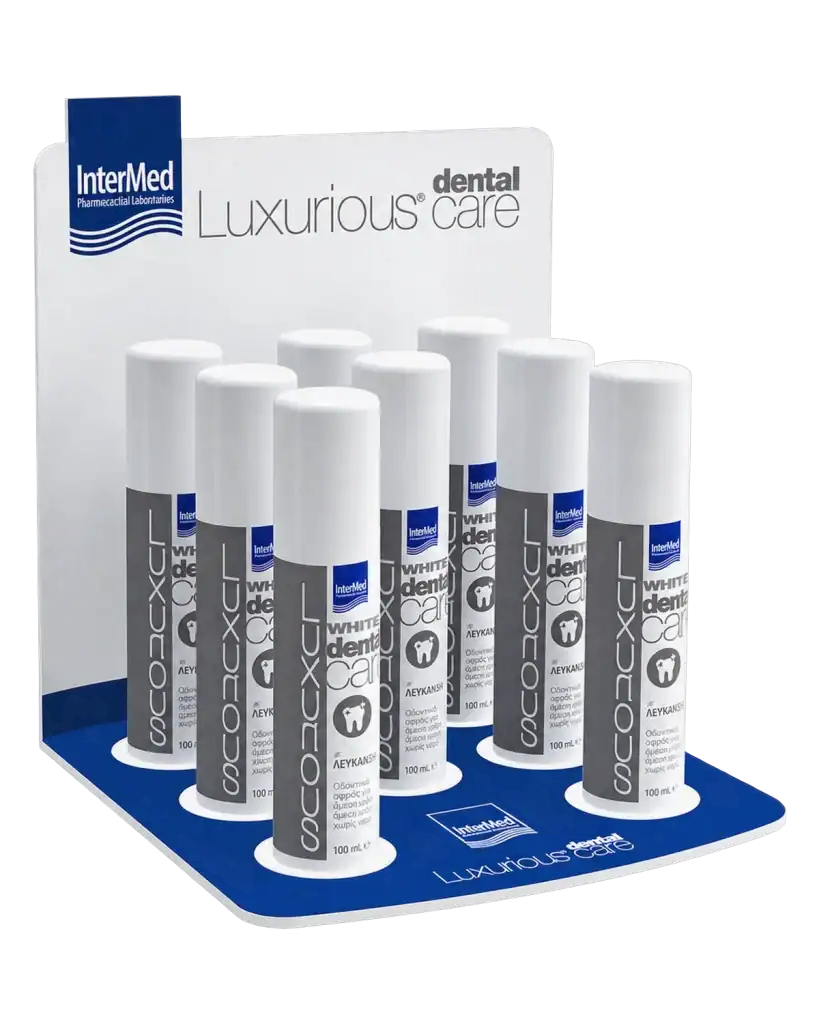 Intermed counter stand in art foam & forex for product display at the point of sale