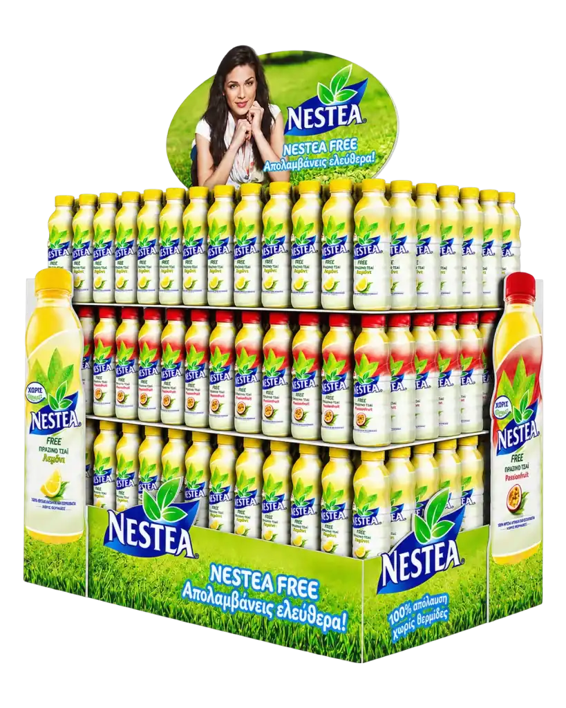 Nestea pallet display in art foam & floor sticker for product display at the point of sale