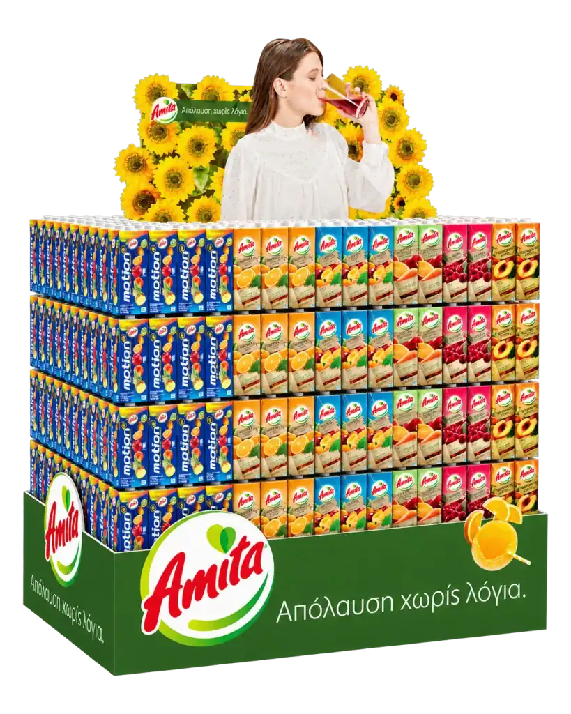 Amita pallet display in art foam for product display at the point of sale