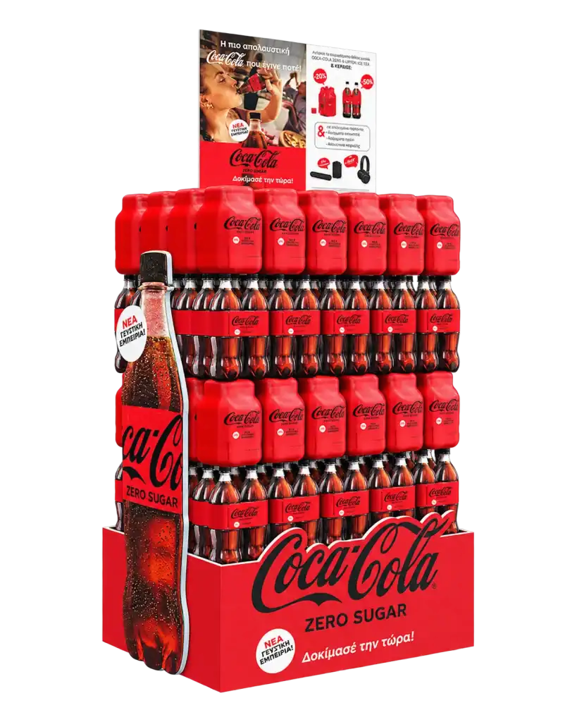 Coca-Cola Kaizen pallet display in art foam for product display at the point of sale