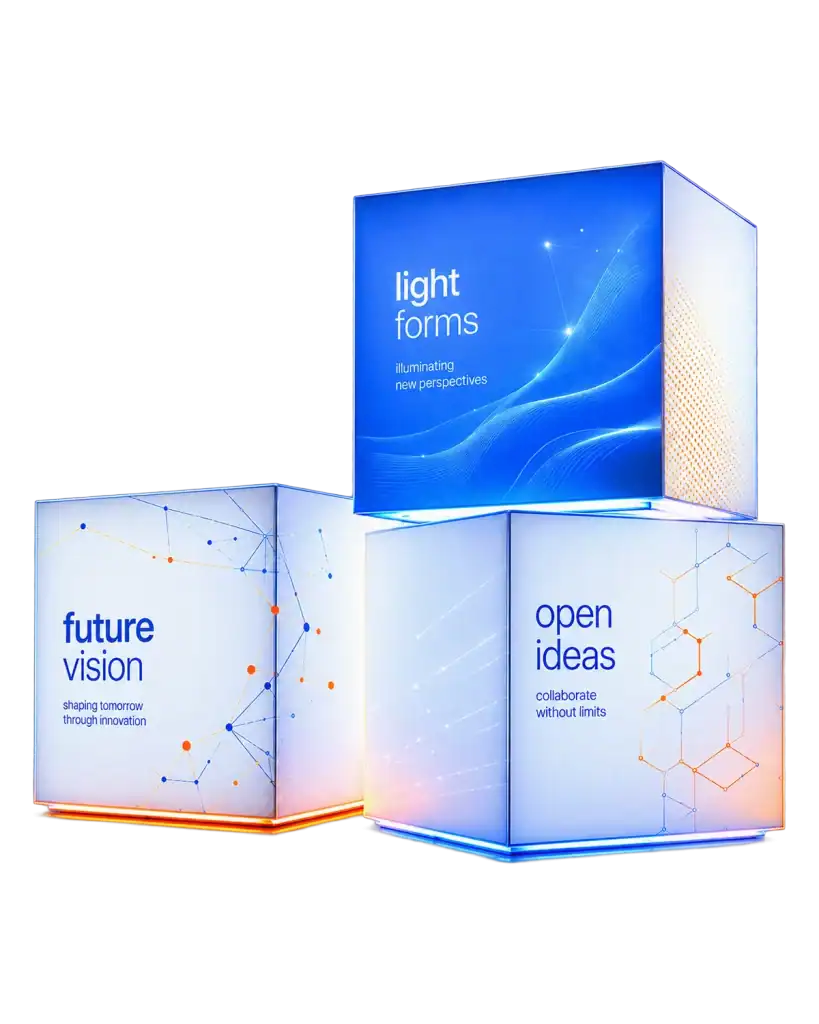 Lightbox Cube 50×50 — SEG Lightbox (aluminium & backlit fabric) for shop windows, exhibitions and corporate spaces