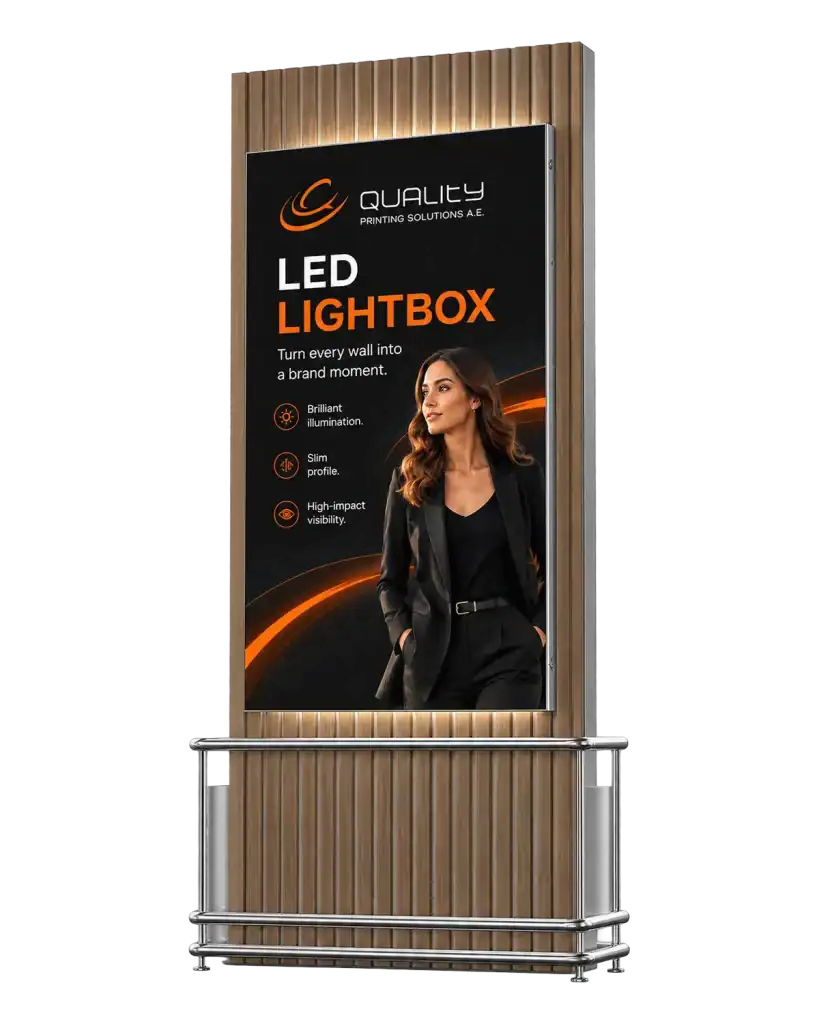 Wall LED Lightbox — SEG Lightbox (aluminium & backlit fabric) for shop windows, exhibitions and corporate spaces