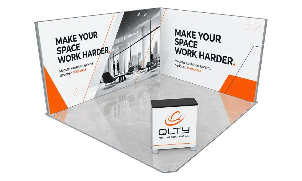 Make Your Space Work Harder — Modular booth (aluminium & SEG fabric) for exhibitions, events and conferences