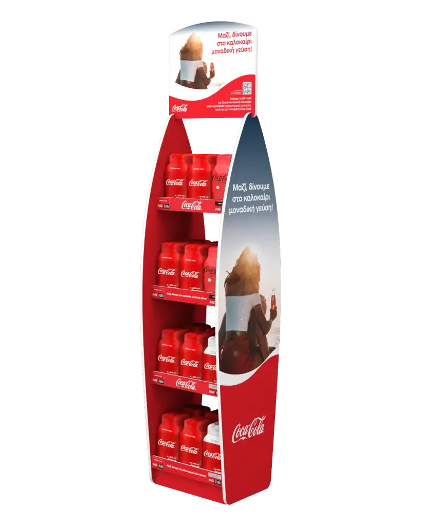 Coca-Cola Summer floor stand in acca plast for product display at the point of sale