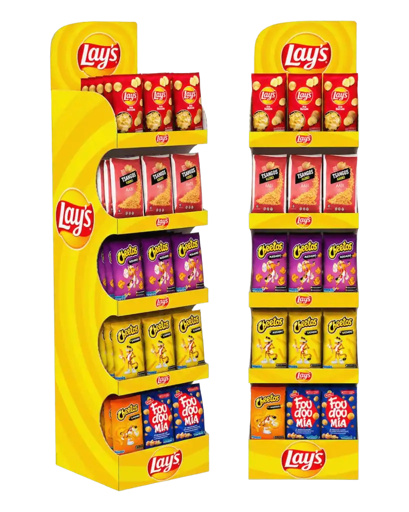 Lay's floor stand in E-Board (corrugated) for product display at the point of sale
