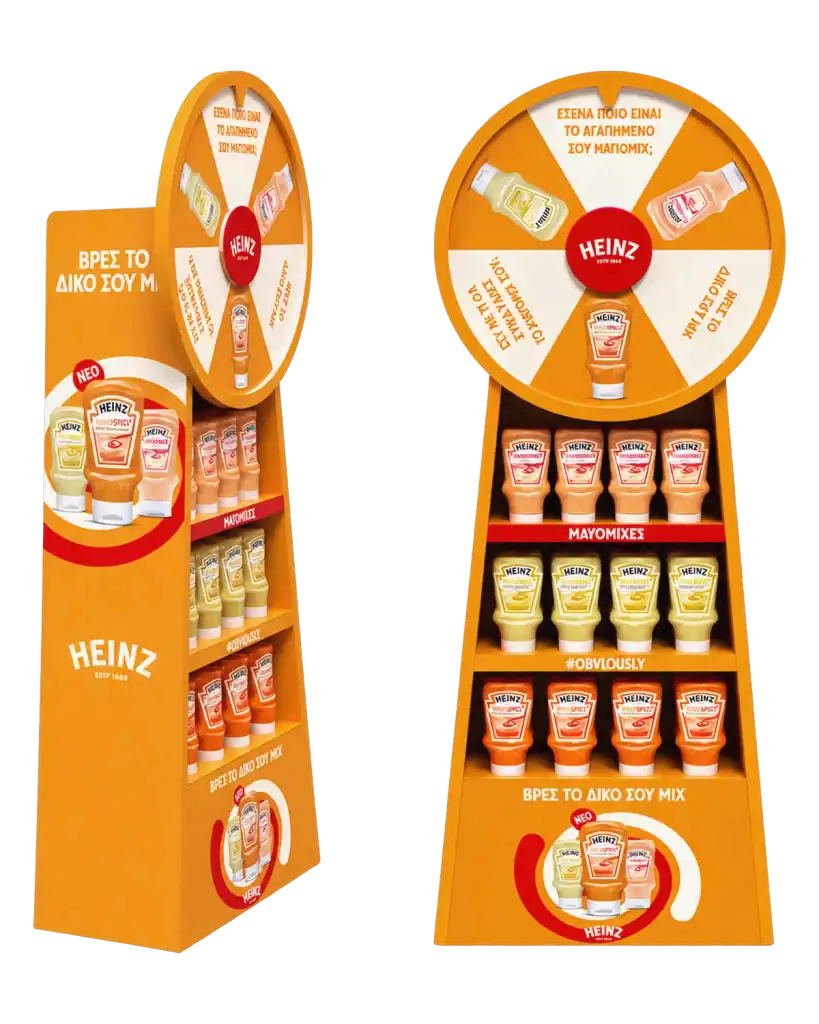 Heinz floor stand in acca plast & forex for product display at the point of sale