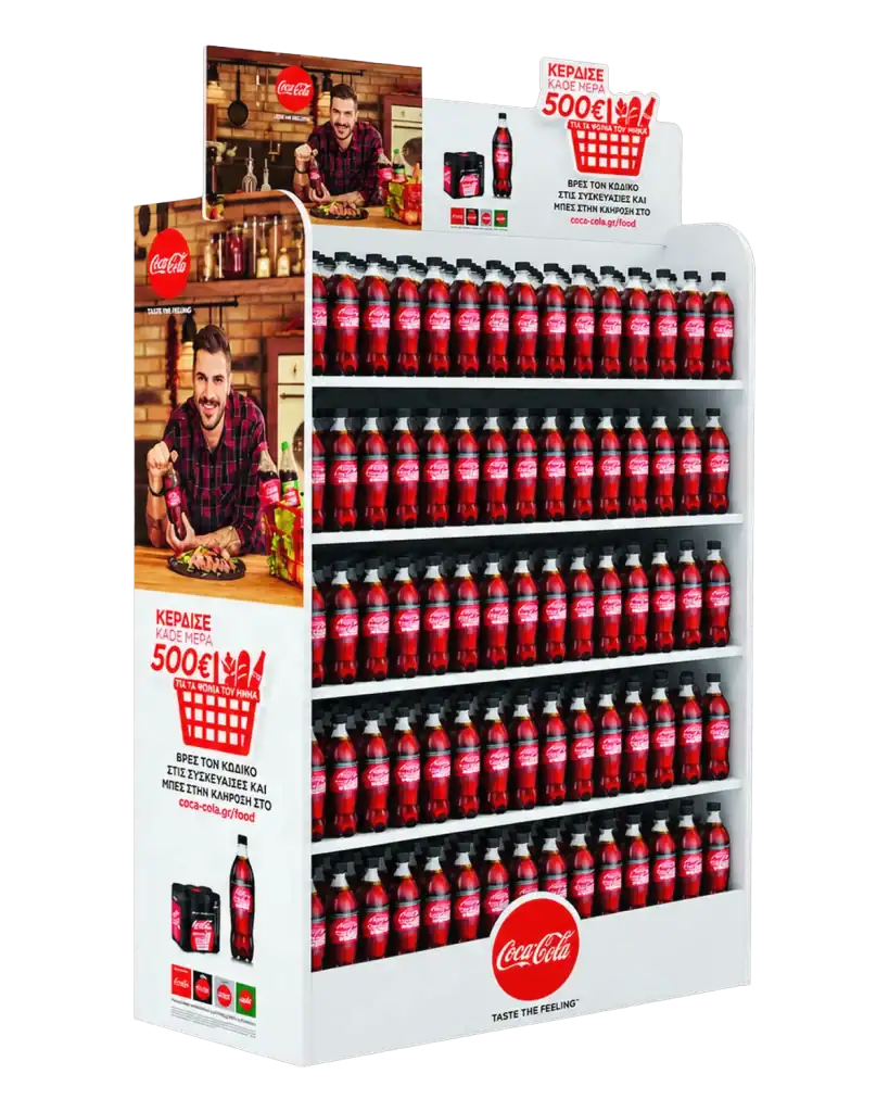 Coca-Cola & Meals gondola end in art foam for product display at the point of sale