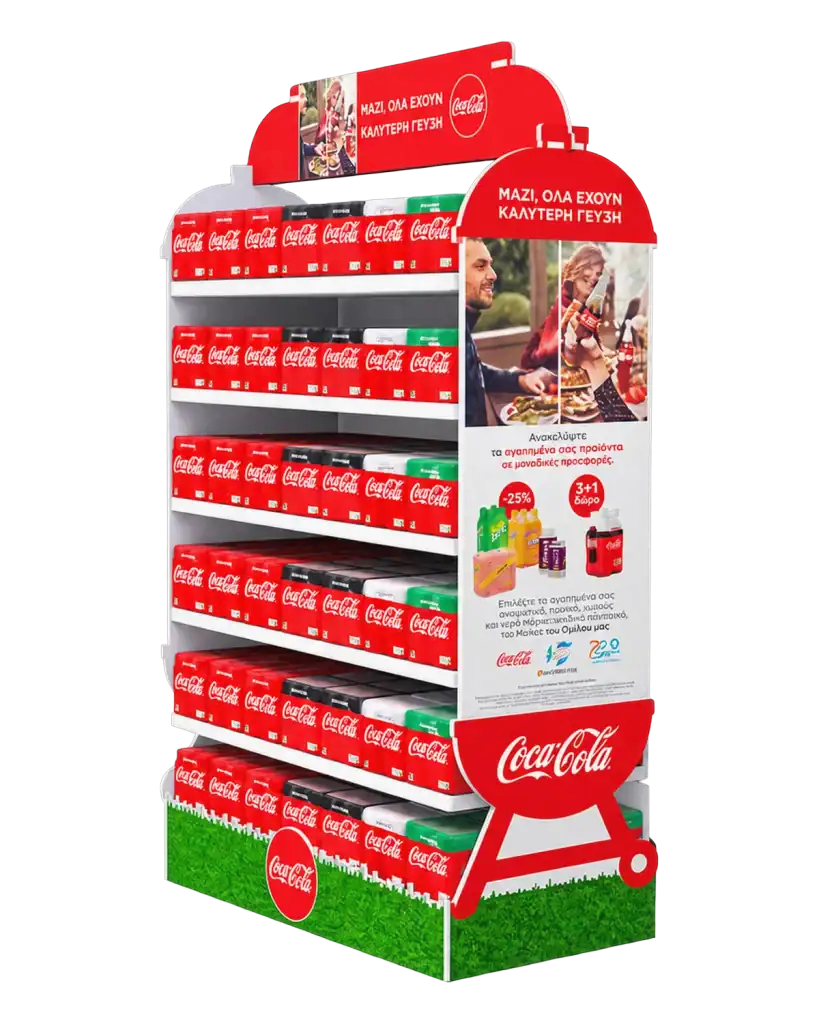 Coca-Cola Easter gondola end in art foam for product display at the point of sale