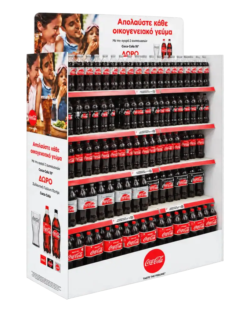 Coca-Cola gondola end in art foam for product display at the point of sale